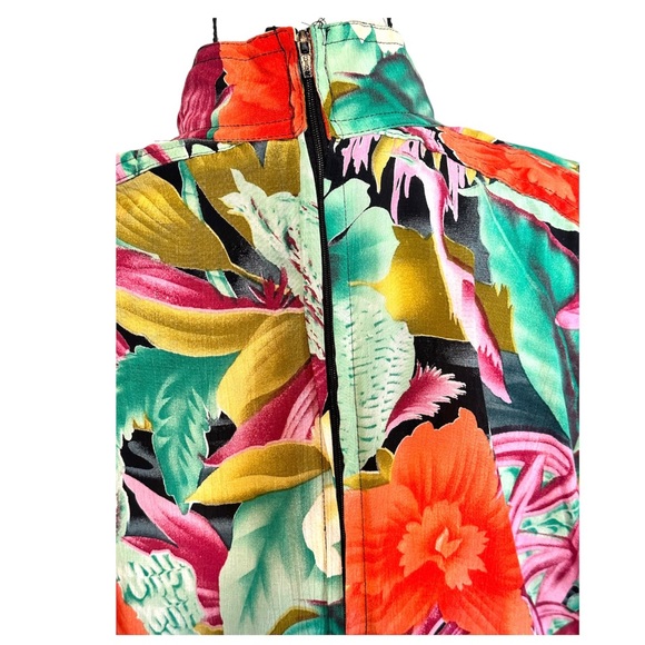 Vintage Karen Alexander Multicolored Belted Ruched Floral Print Dress Size 6 - Picture 4 of 10